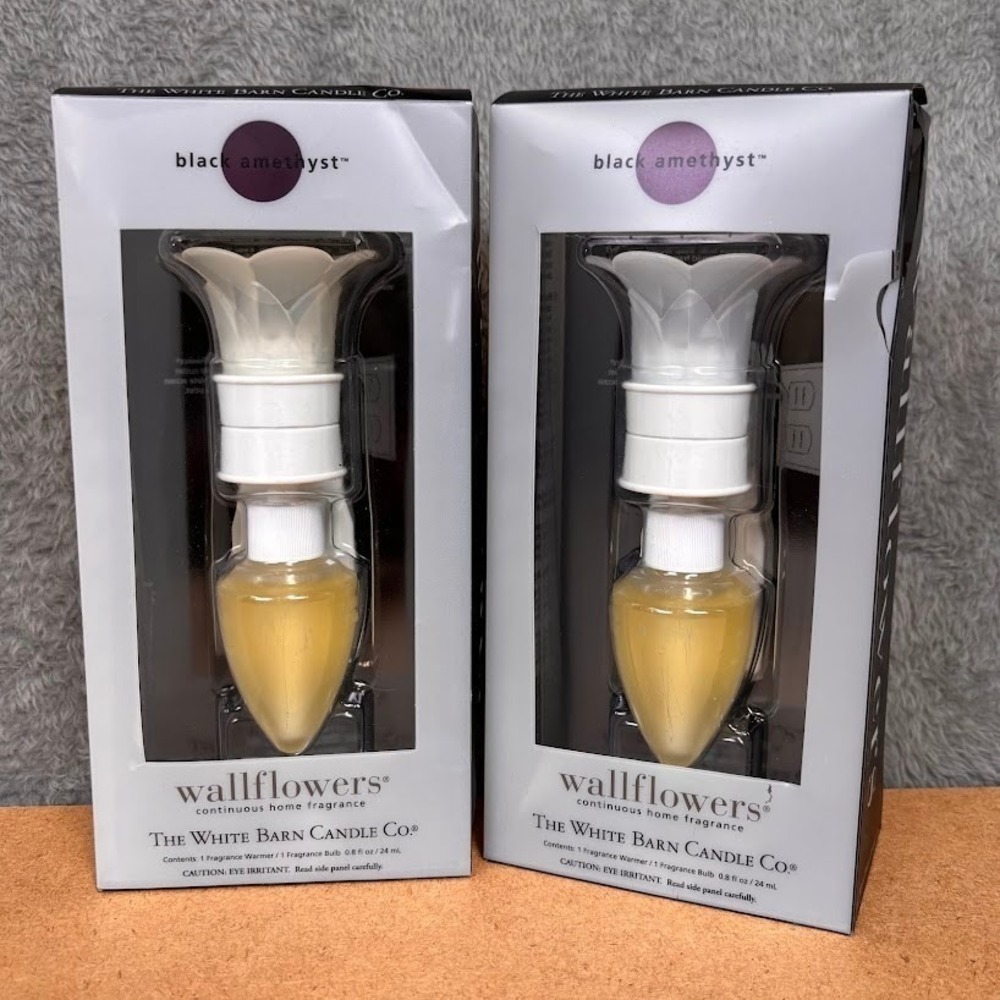 2 White Barn Candle Co Wallflowers Black Amethyst Fragrance Sets Warmers & Bulbs